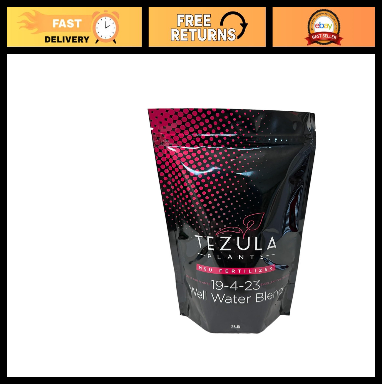 Orchid Fertilizer 19-4-23 Urea Free – Ideal for Orchids & Houseplants, 2 lbs