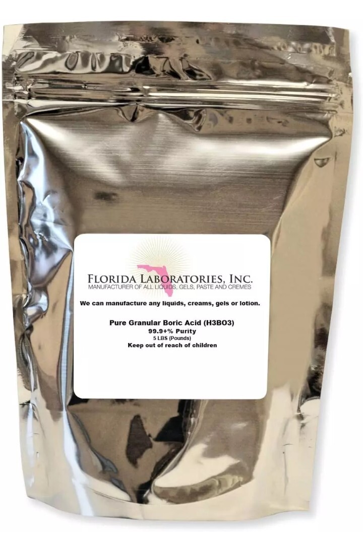 Boric Acid Pure Fine Granular Powder 99.9% (5 lb) Create Your Own Solution