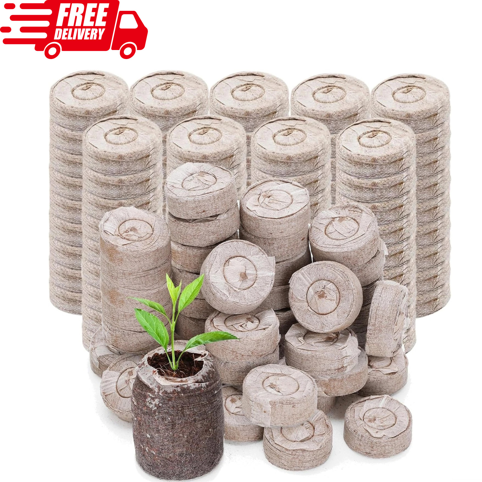 100pcs Seed Starter Pod Peat Pellets for Seedlings, Garden Plant Seed Starter Ki