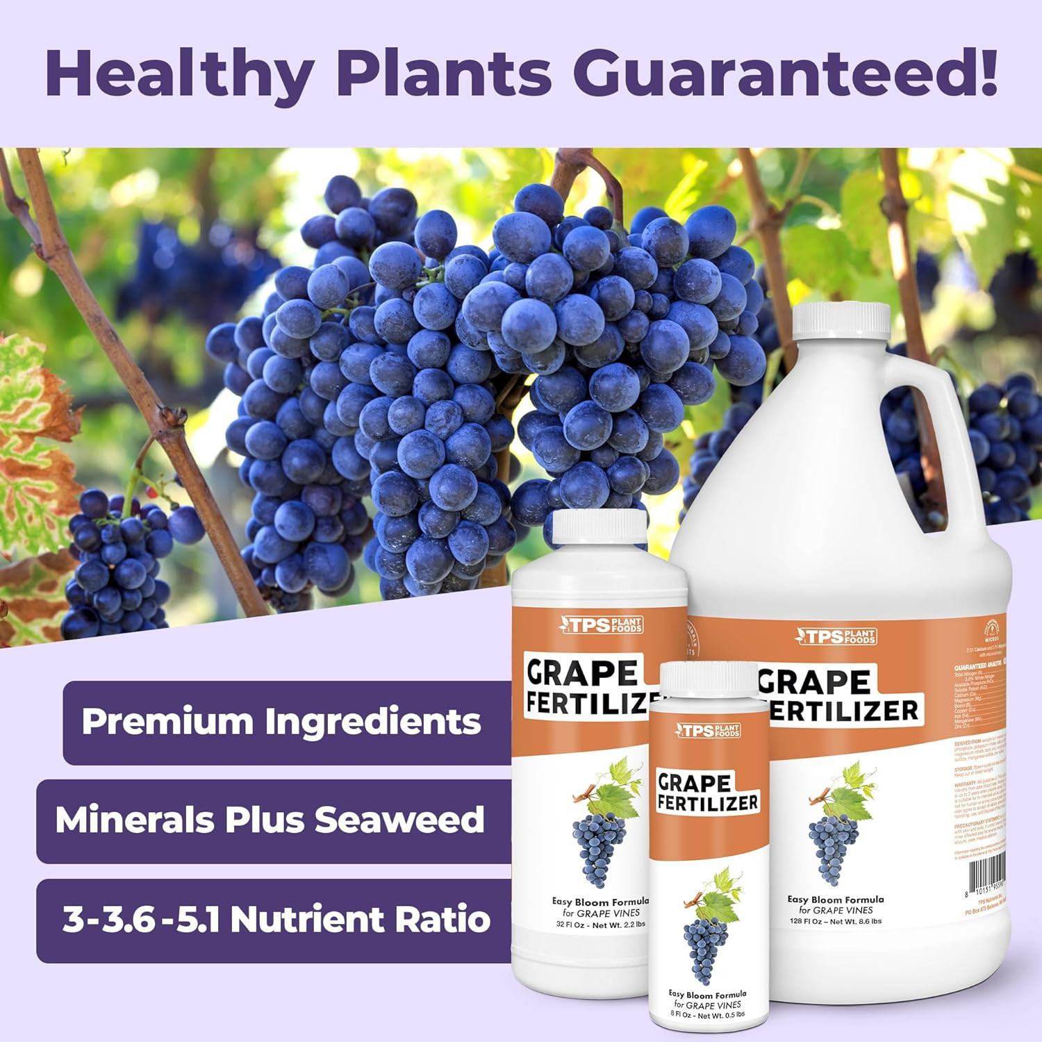 Grape Fertilizer – Liquid Plant Food for Bigger Harvests, Stronger Vines & Bette