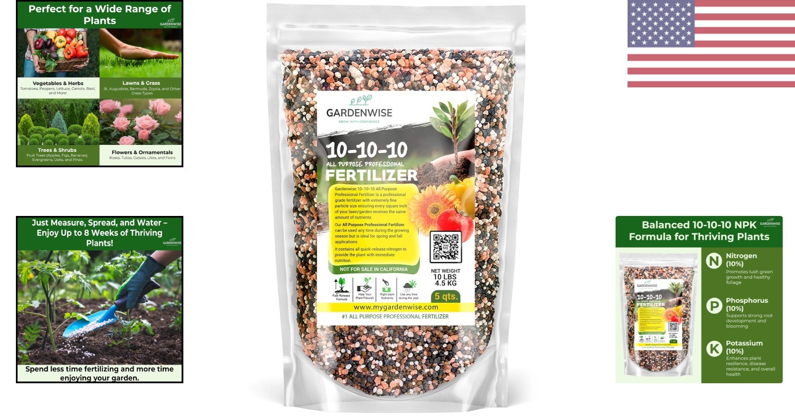 10-10-10 Slow Release Granular Fertilizer for Healthy Gardens – 5 Quarts