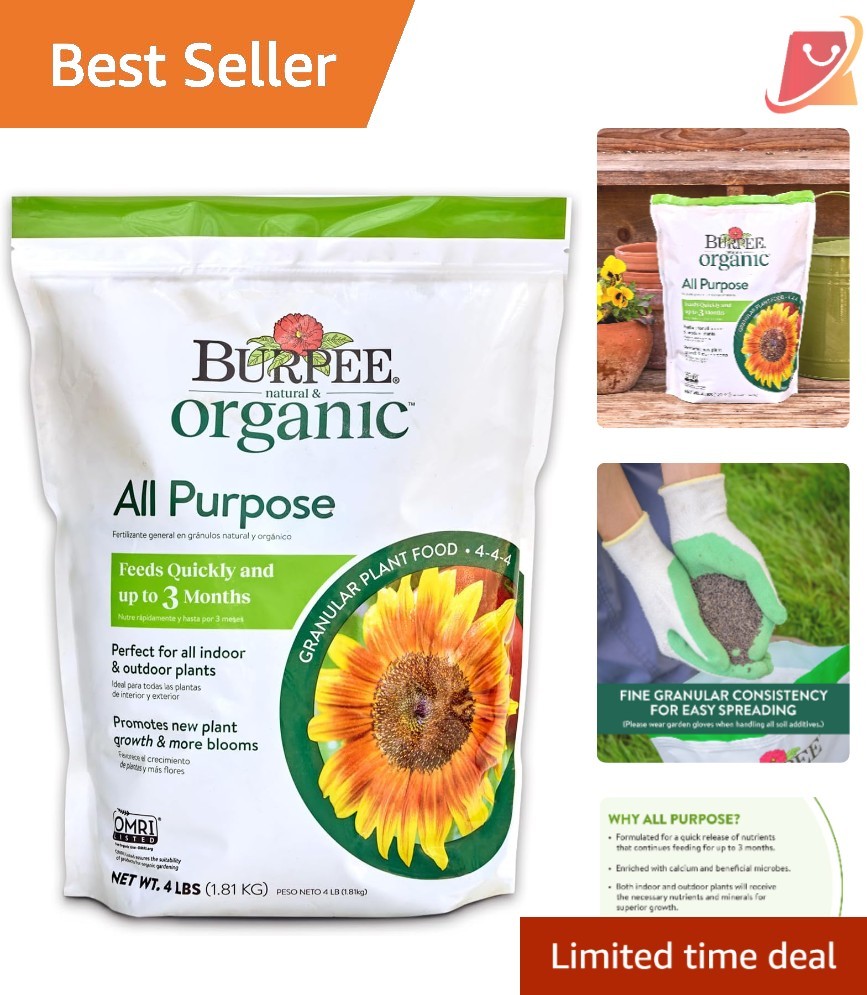 Organic Plant Food Granules 4Lb All-Purpose Fertilizer for Vegetables Flowers