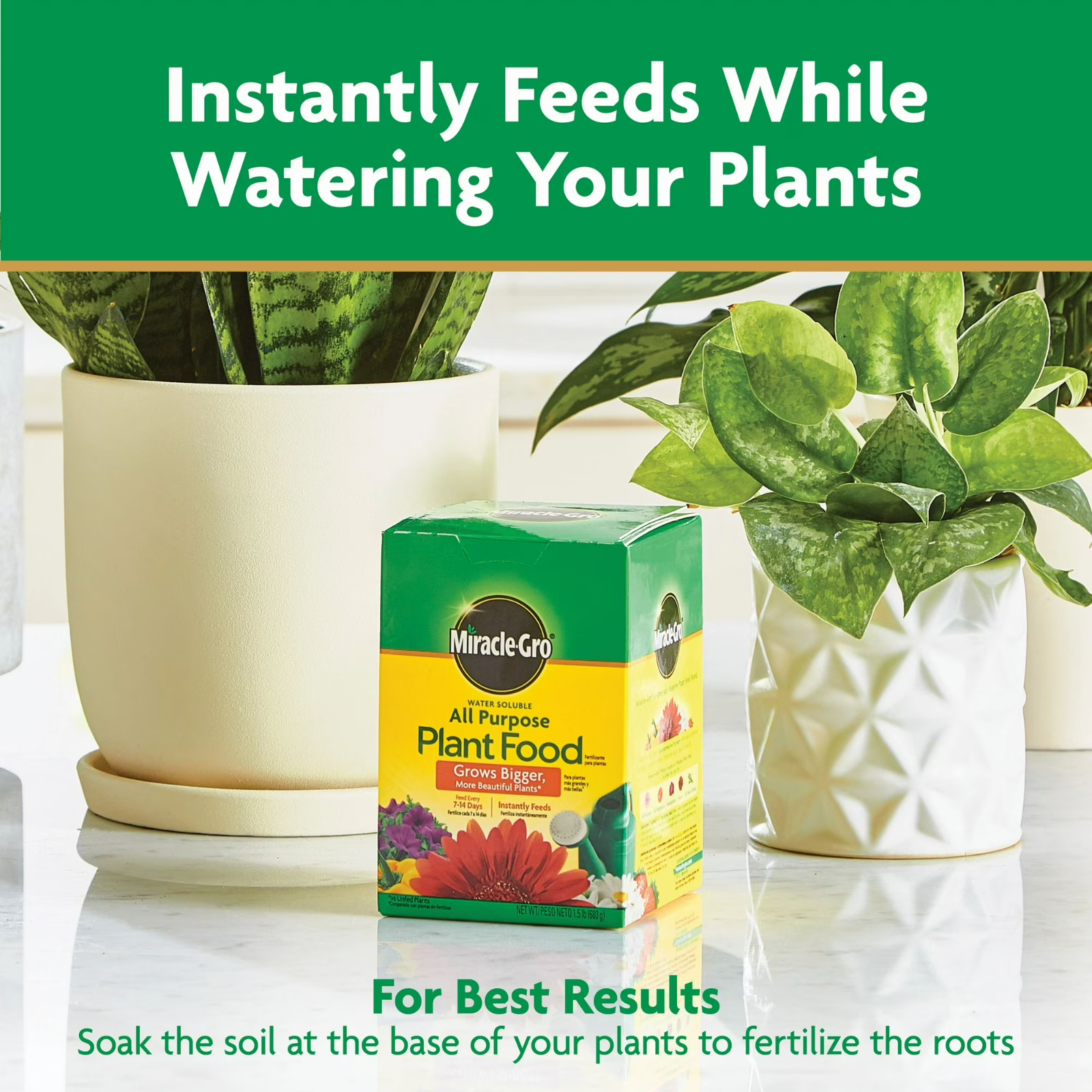 2 Pack Miracle-Gro Water Soluble All Purpose Plant Food Fertilizer 7.5 lb Box