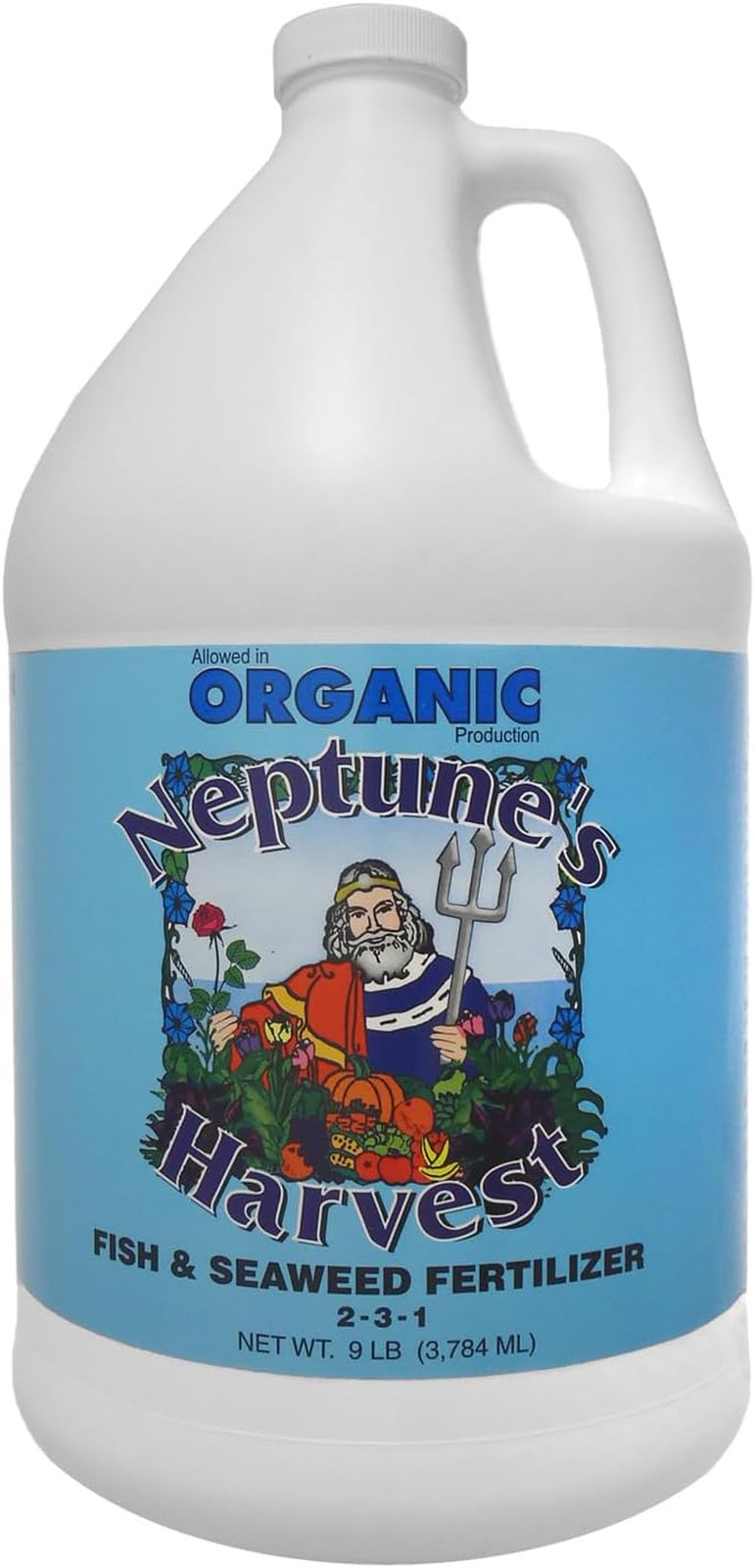 Fish and Seaweed Organic Liquid Fertilizer 2-3-1 1 Gallon Plant Food for Gardens