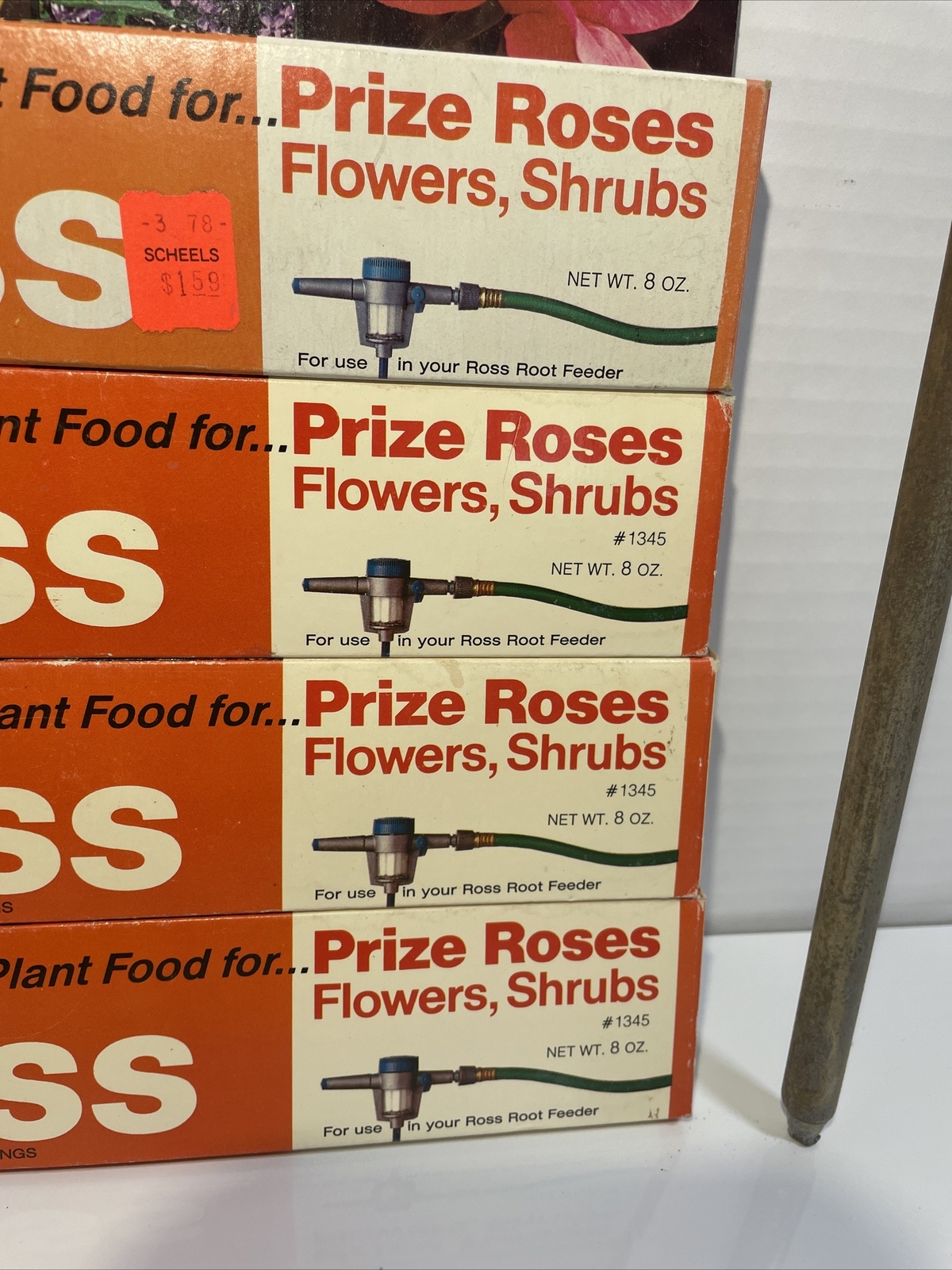 Vintage Ross Root Feeder Fertilizer Pair with Two Pounds 1970s Prize Rose Feed