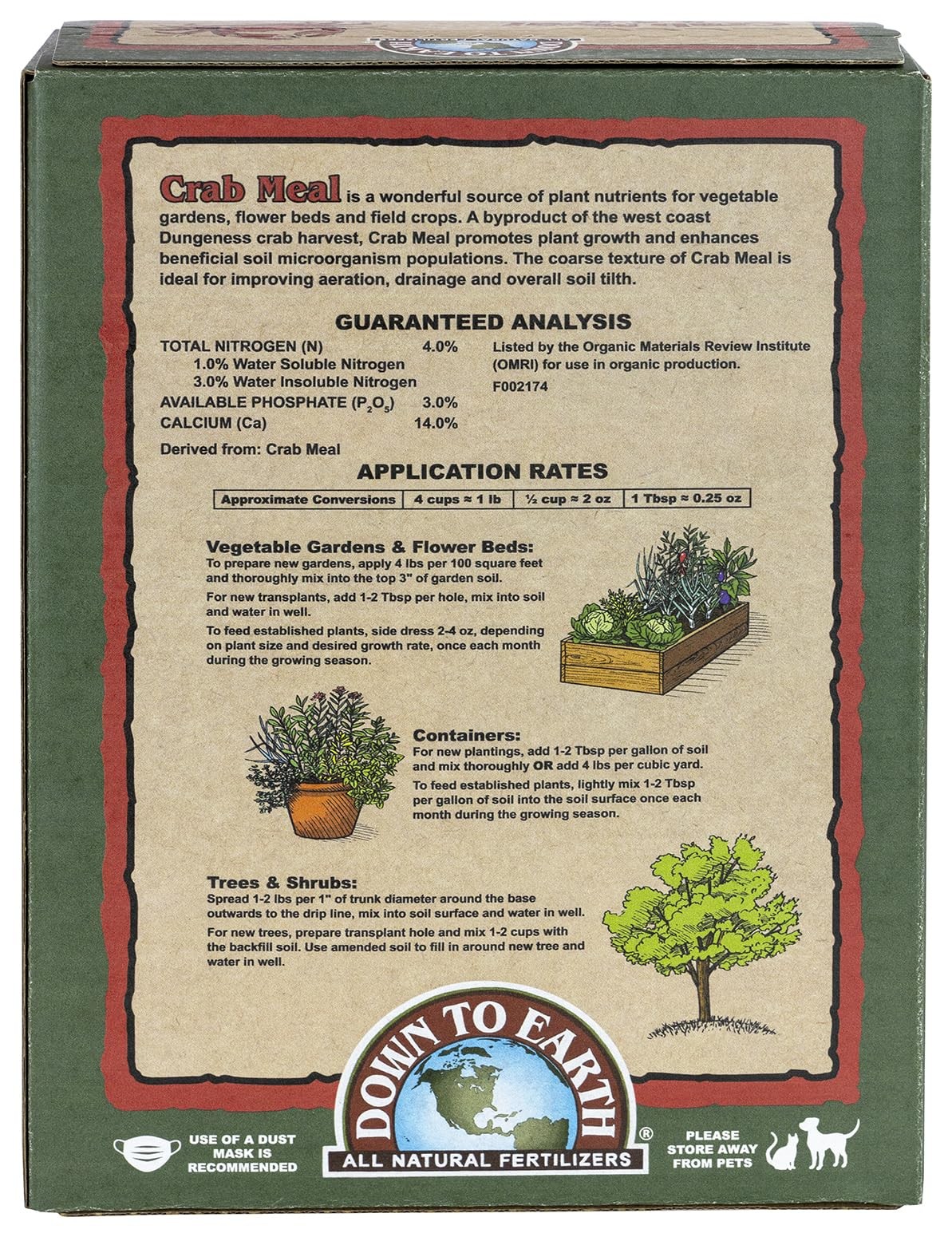 Organic Fertilizer 4 lbs Slow Release Balanced Nutrition for Gardens Lawns