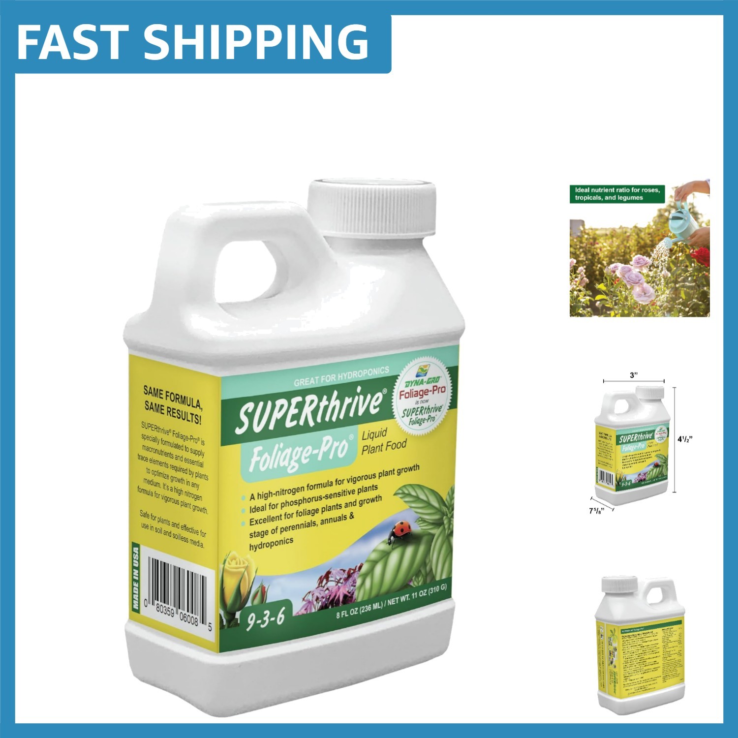 Foliage Pro 8 oz – High Nitrogen Plant Fertilizer for Tropical Plants