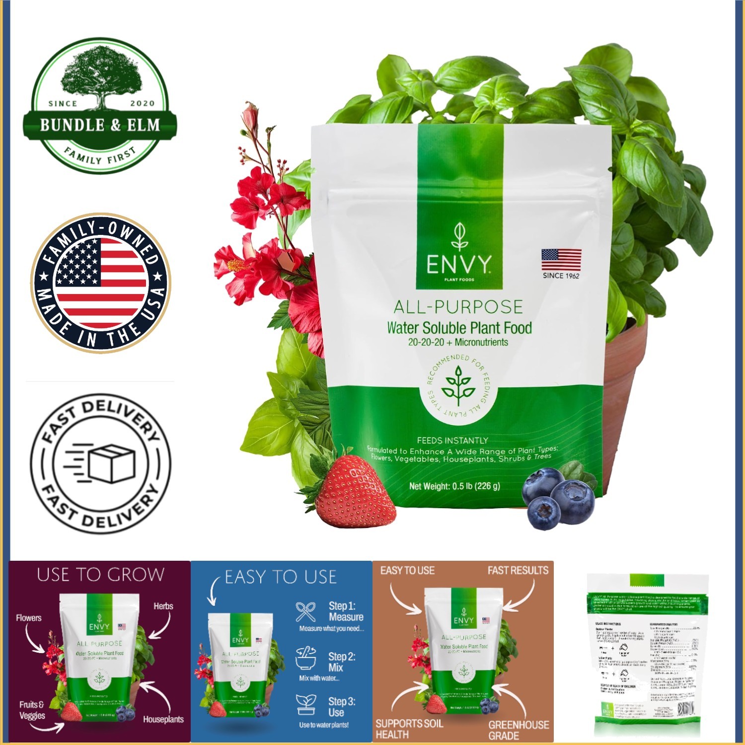 All-Purpose Plant Fertilizer, 0.5 Lb Water Soluble for Indoor and Outdoor Use