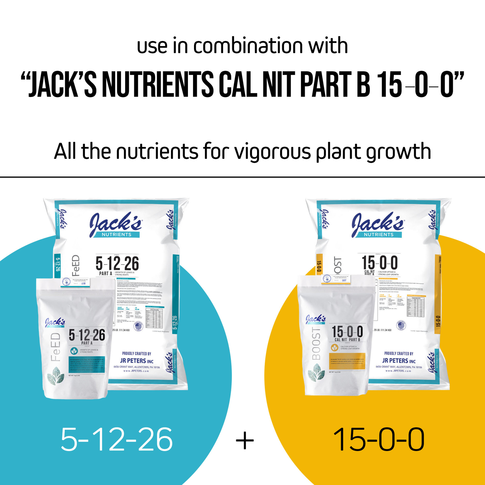 Jacks Hydroponic 5-12-26 25 lb. Professional Fertilizer Part A (Pack of 2)