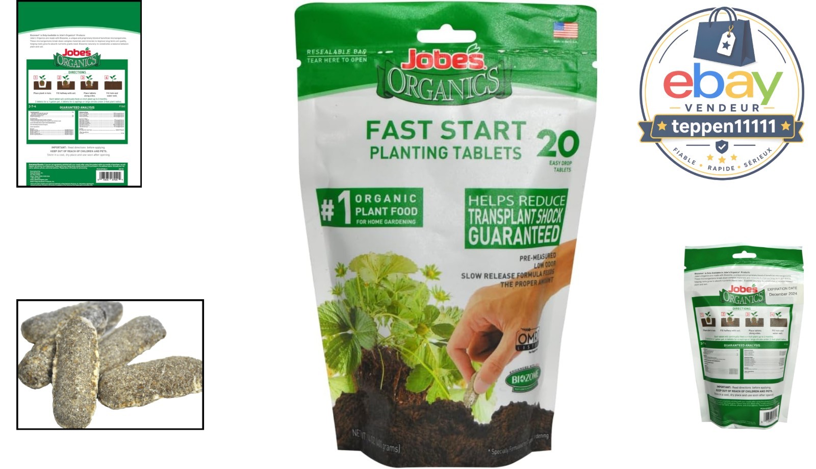 Fast Start Planting Fertilizer Tablets, Organic, 20 Count