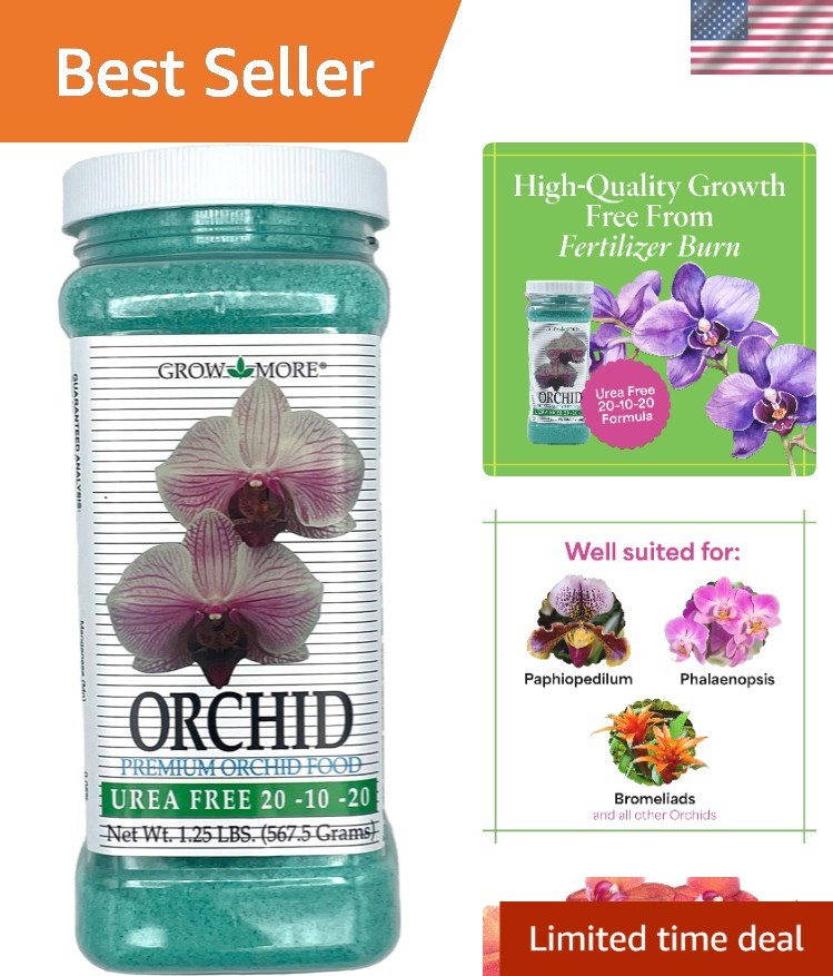 1.25lbs Urea-Free Orchid Fertilizer 20-10-20 for Healthier -Round Growth