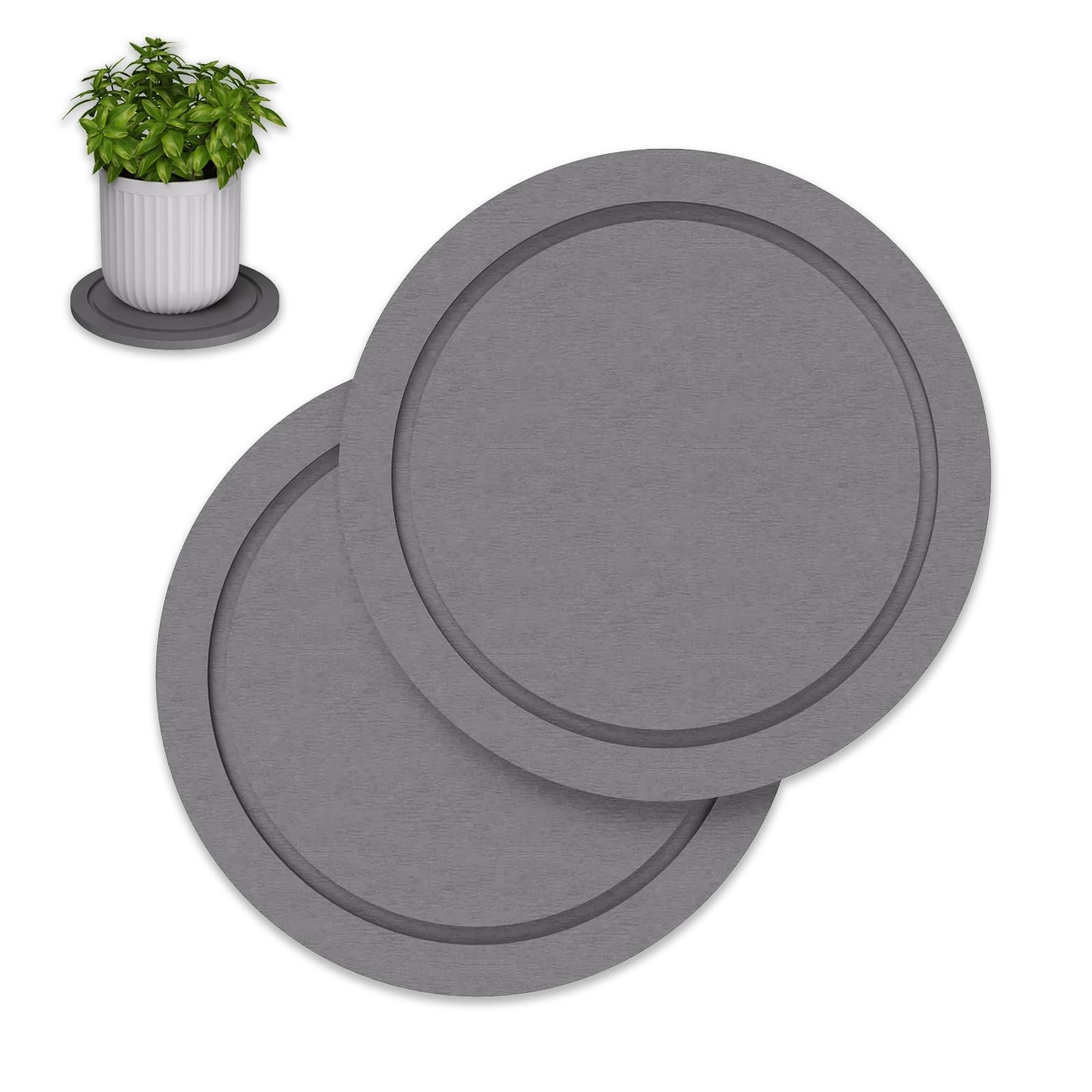 Plant Saucer for Indoors, 2 Pack 10 Inch, Instantly Dry Diatomaceous Earth Pl…