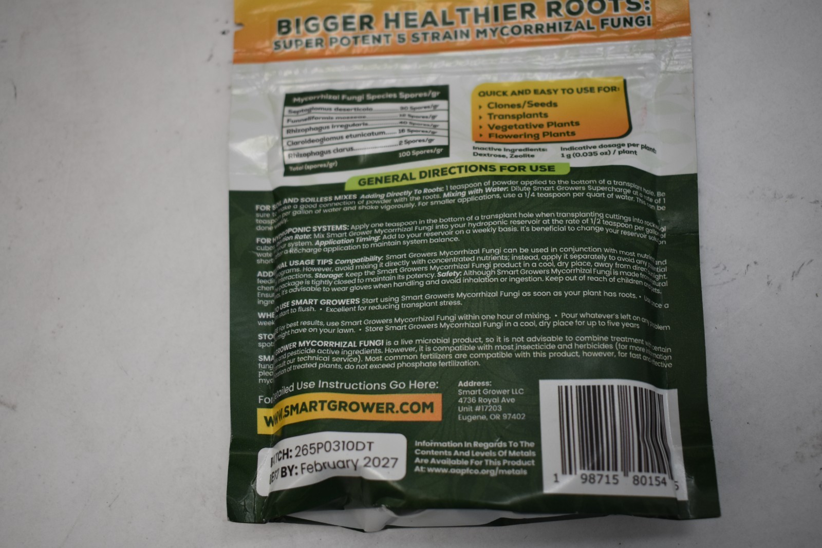 Mycorrhizal Fungi Organic Root Enhancer for Plants Super Potent 100 Spore 2 Pack