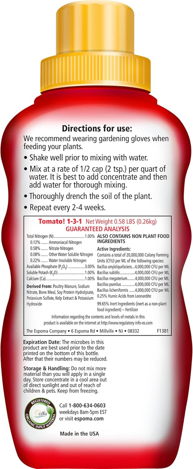 Organic 8 Ounce Concentrated Tomato! Plant Food – Plant Fertilizer for All Types