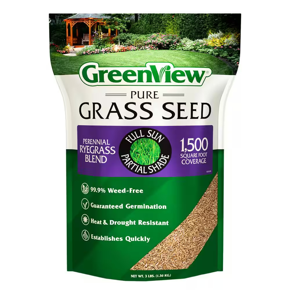 3 Lbs. Pure Grass Perennial Ryegrass Blend – Covers up to 1,500 Sq. Ft.