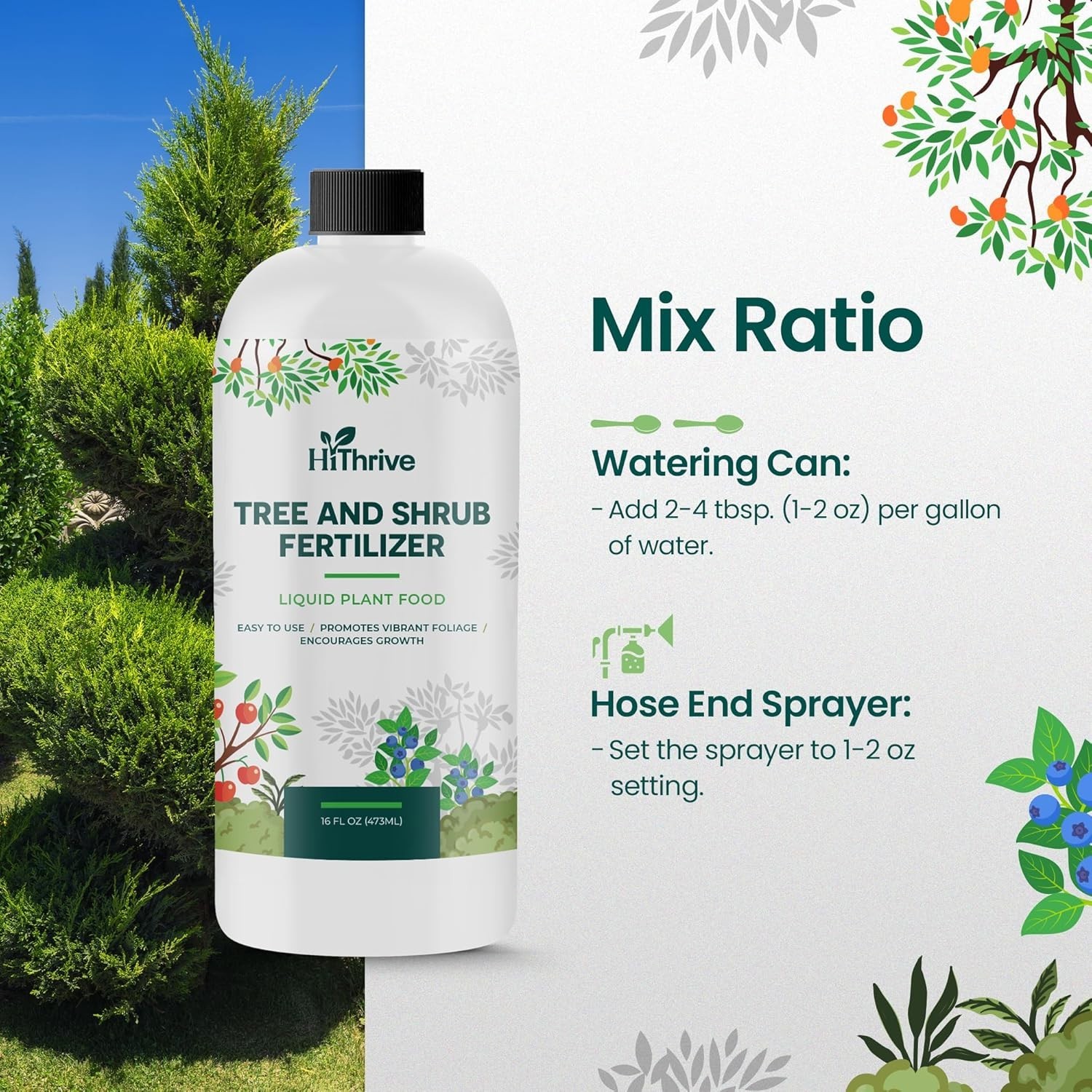 Nutrient-Rich 16oz Liquid Fertilizer for All Trees & Shrubs – 16 Gallon Yield