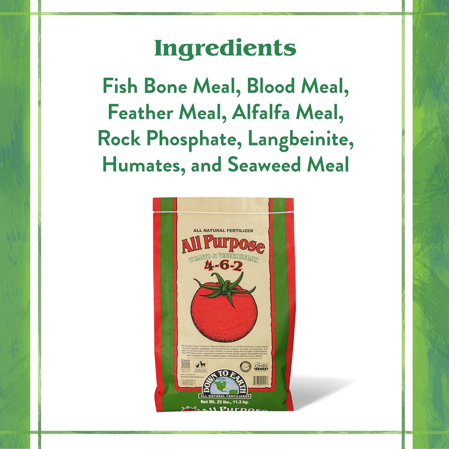 Down to Earth All Natural Fertilizers Organic All Purpose Tomato & Vegetable Mix