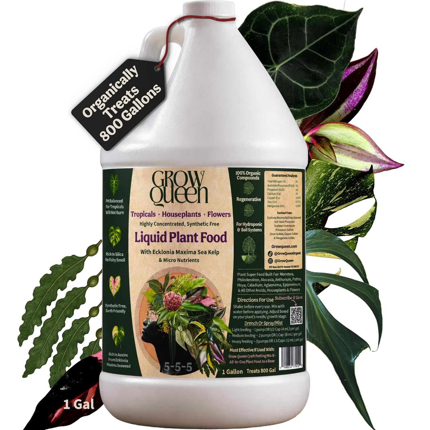 Organic Liquid Indoor Plant Food, Houseplant, Tropical & All-Purpose Indoor Plan