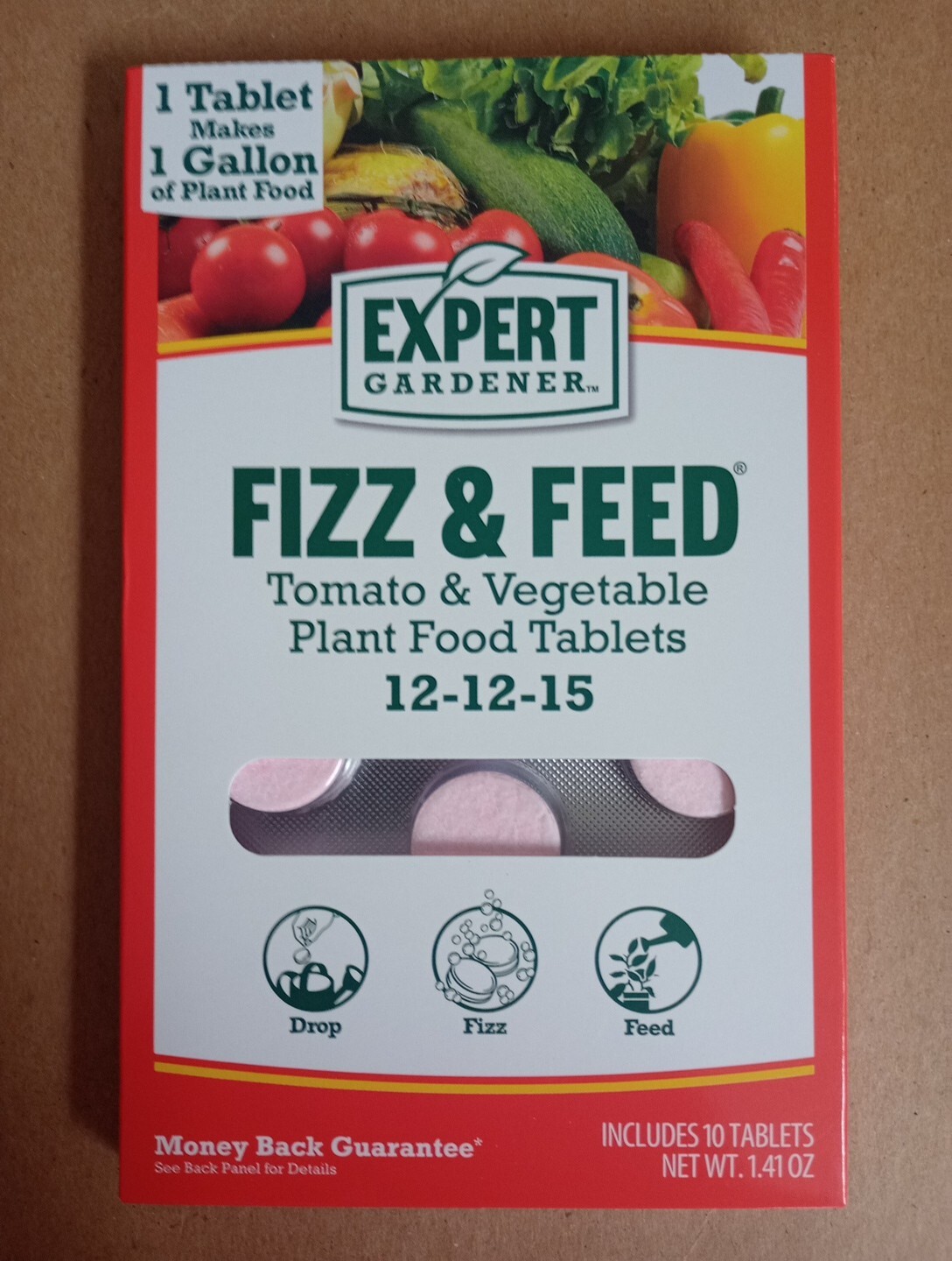 Expert Gardener Fizz and Feed, Tomato and Vegetable Plant Food Tablets, 12-12-15
