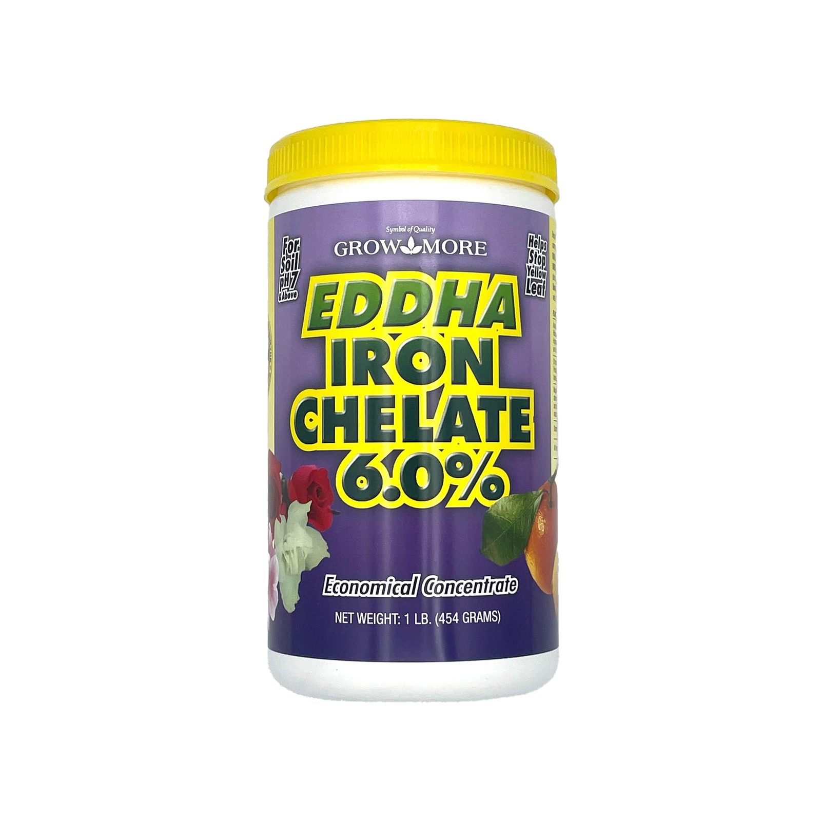 Grow More 0.2-0-0 EDDHA Iron Chelate for Greener Plants on 1-Pound, Purple