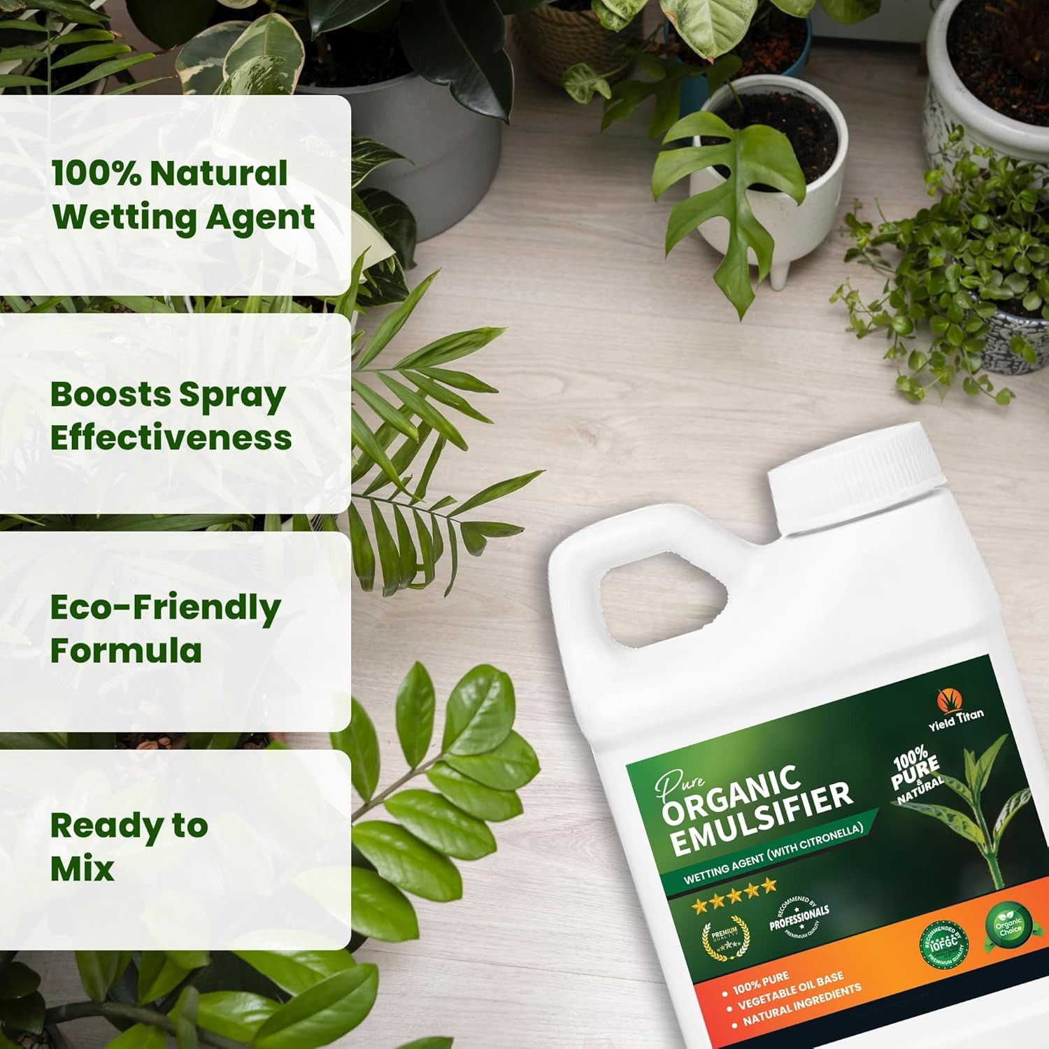 Yield Titan Pure Organic Emulsifier with Citronella – 100% Natural Wetting Agent