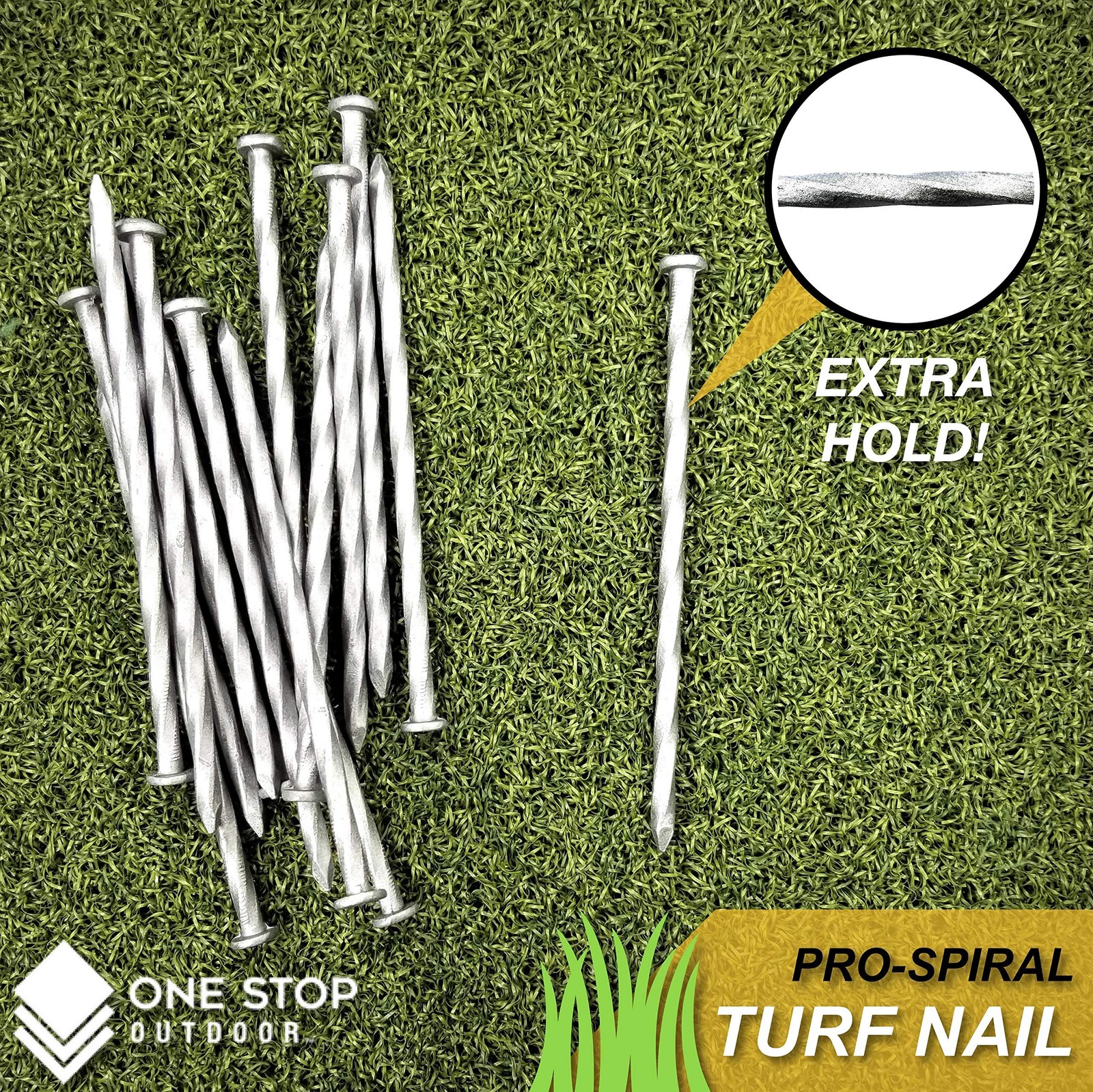 (36-Pack) Premium 6-Inch Turf Nails, Landscape Stakes, Spiral Metal Galvanize…