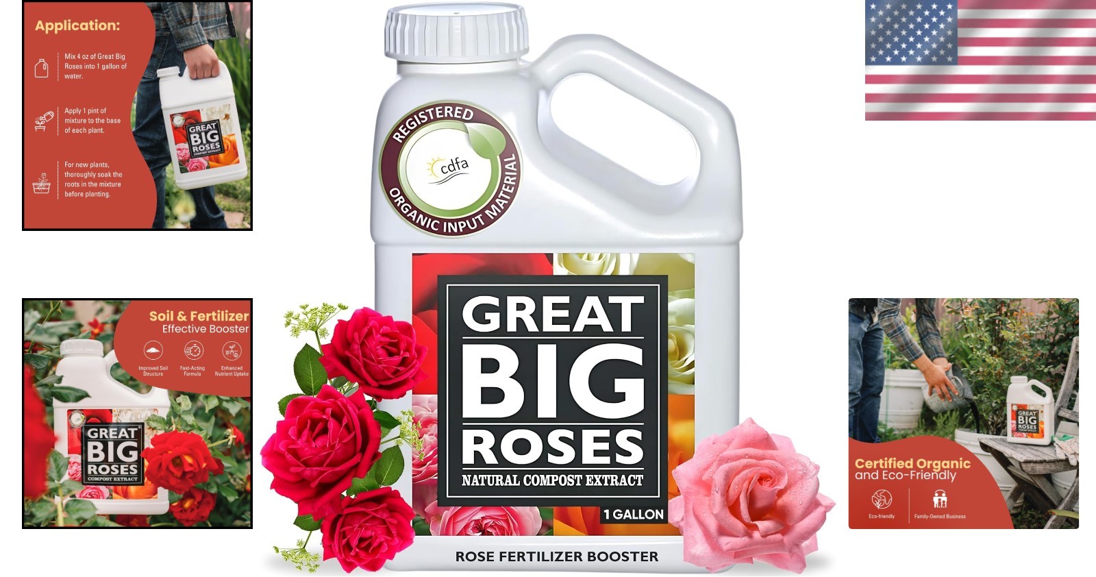 Great Big Roses 1 Gallon Soil Booster – Enhances Growth for Vibrant Flowers