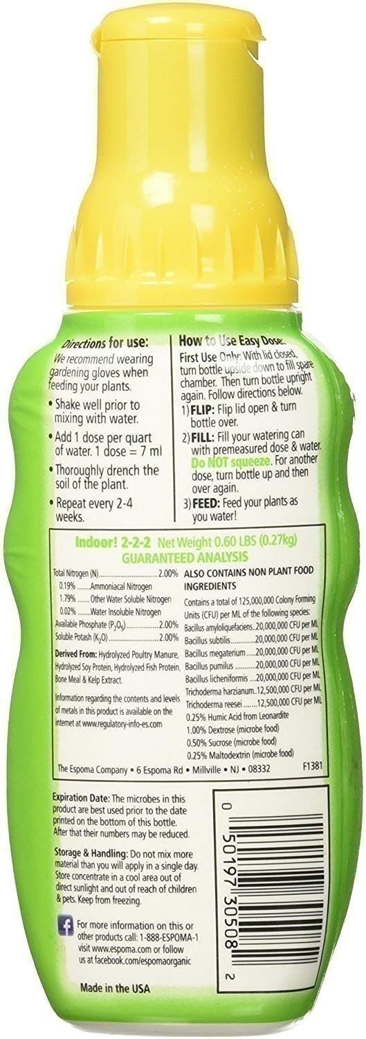 Espoma Company INPF8 Organic Indoor Plant Food, 8 oz Pack of 4