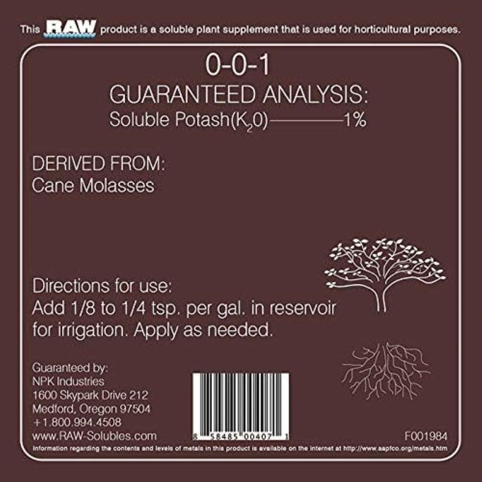 RAW Cane Molasses Enhance Water-Soluble Biostimulant, 8oz- for Plant Growth