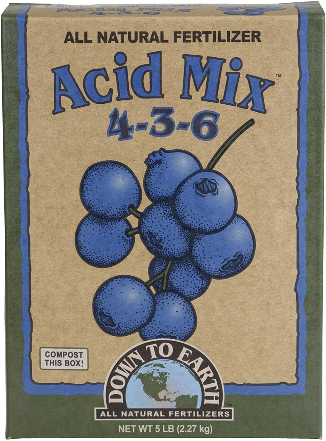 Down to Earth (#DTE07824) Organic Acid Fertilizer Mix 4-3-6, 5 lb
