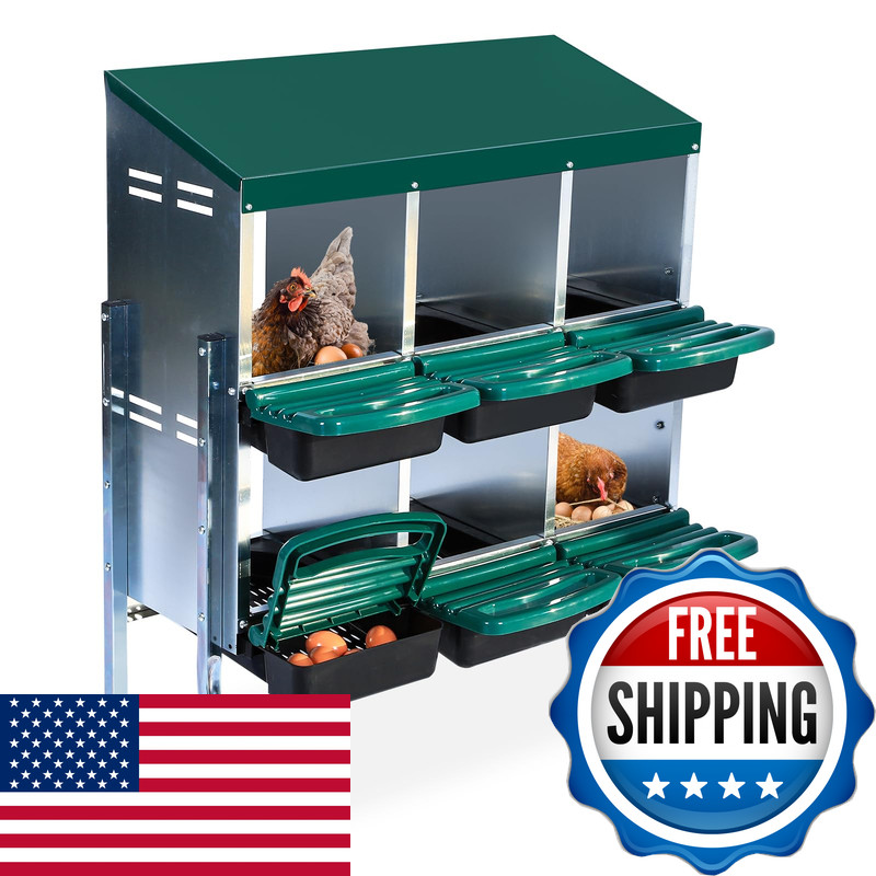 Mochalight Chicken Nesting Box6 Compartment Roll Away Nesting For Laying