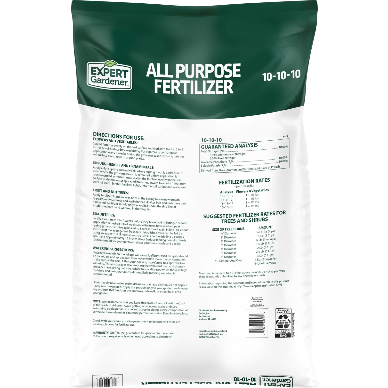 (2 pack All Purpose Plant Fertilizer 10-10-10 Fertilizer 40 lb.