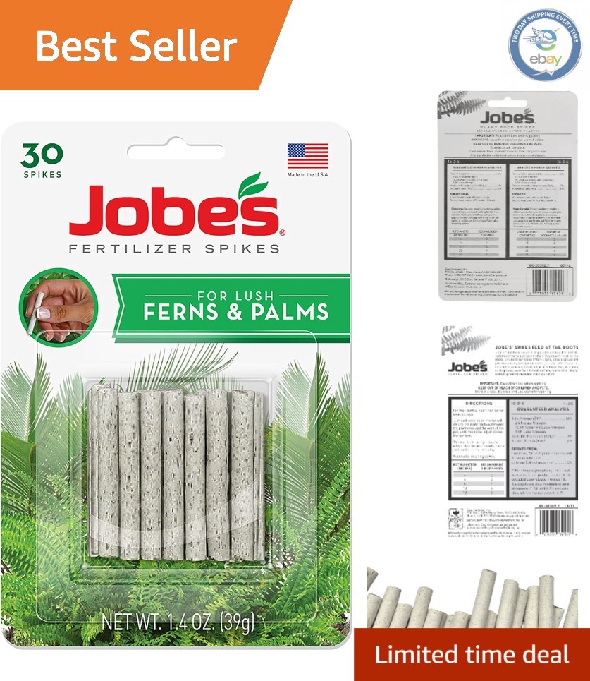 NPK 16-2-6 Fertilizer Spikes – 30 Count for Vibrant Fern and Palm Plants