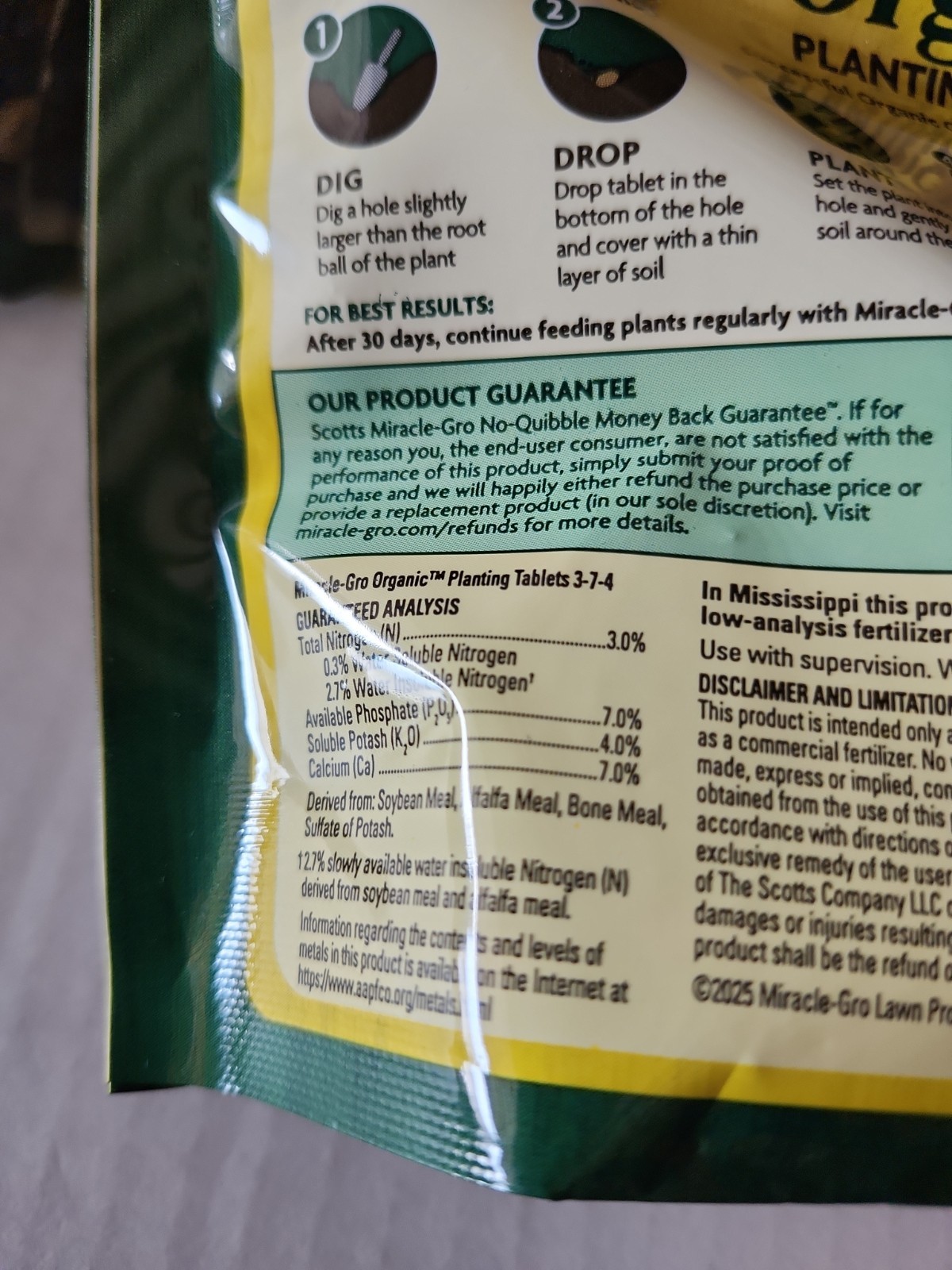 Miracle-Gro Organic Tablet Fertilizer 5.64oz (*3* Packs Of 20 Tablets)