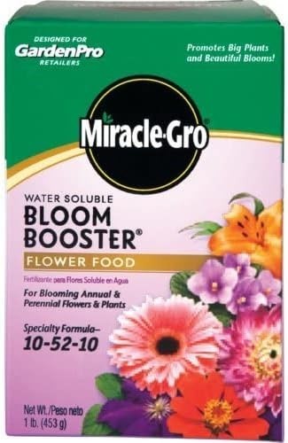 Miracle Gro 1-Pound Water Soluble Bloom Booster Flower Food 10-52-10, 1 Pack