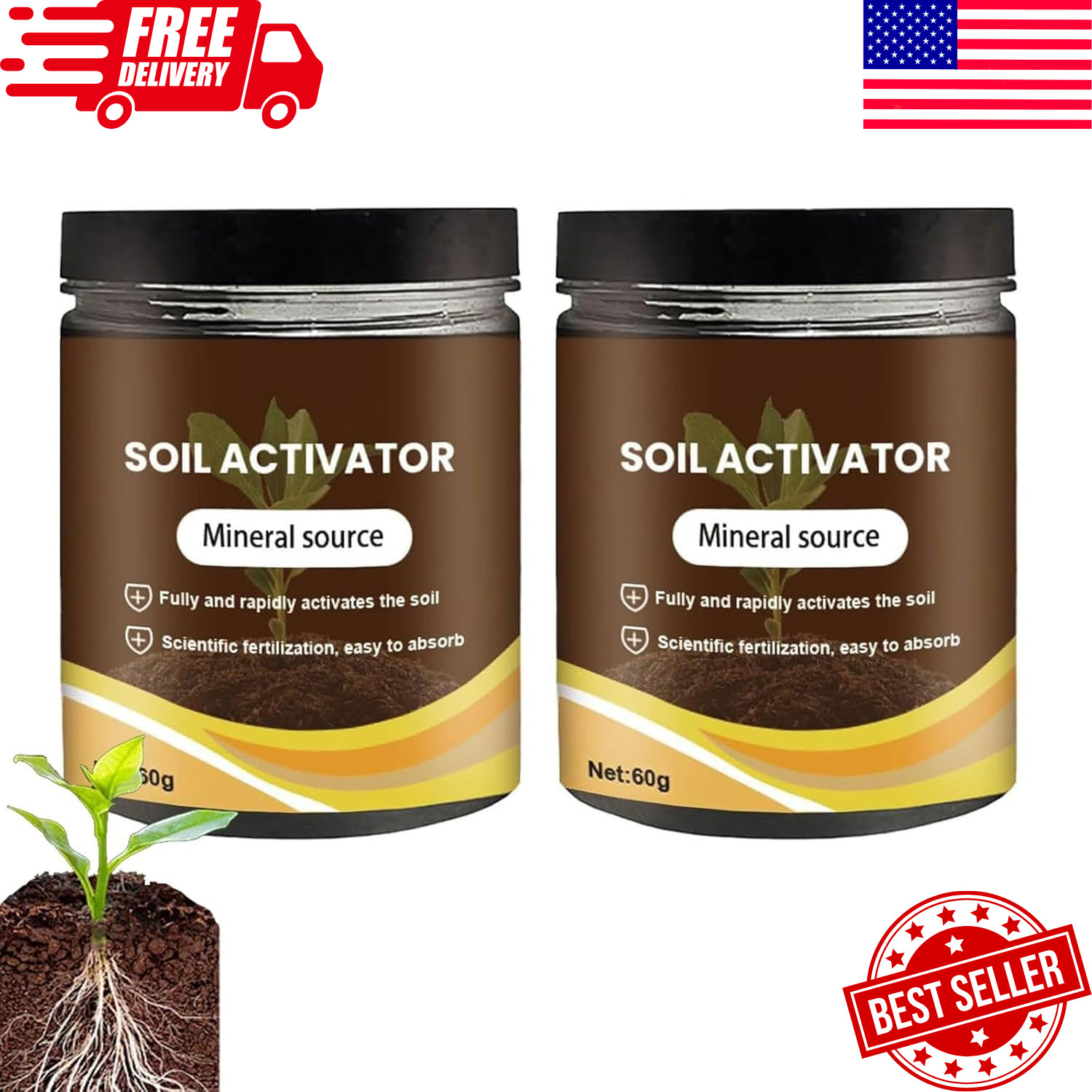 2Pcs Soil Activator, Professional Bone Meal Fertilizer, Dirt Health Booster, Liq