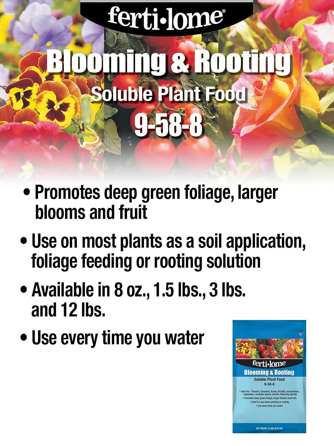 Fertilome (11772) Blooming & Rooting Soluble Plant Food 9-58-8 (3 Lbs.)