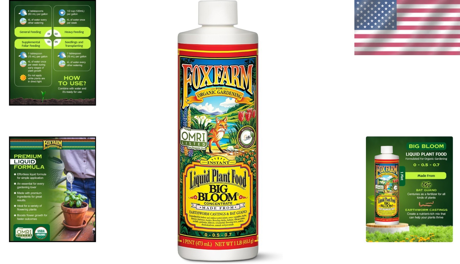All-Natural Big Bloom Plant Food Concentrate – 16oz for Flowers & Herbs Growth