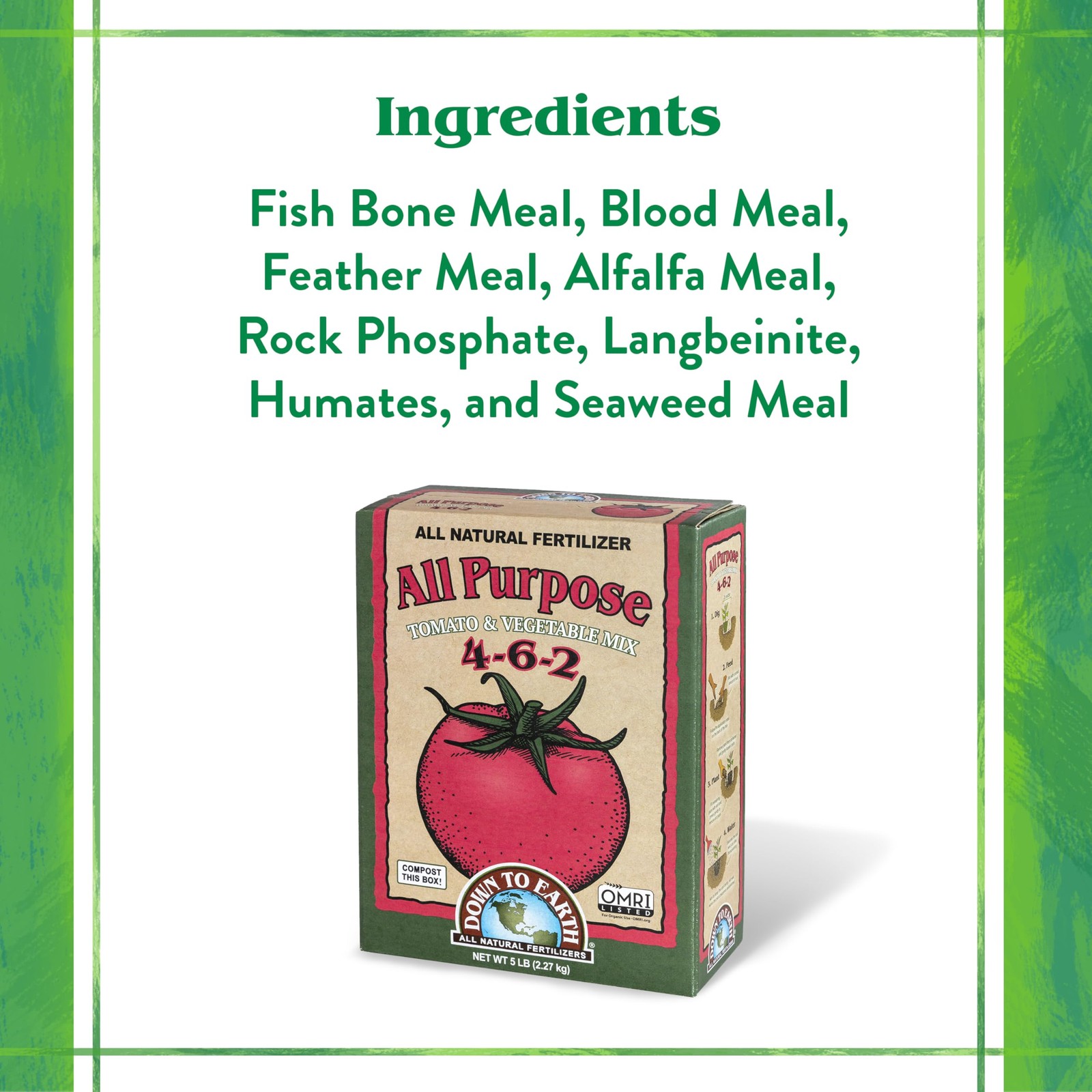 Down To Earth All Natural Fertilizers Organic Purpose Tomato & Vegetable Mix –