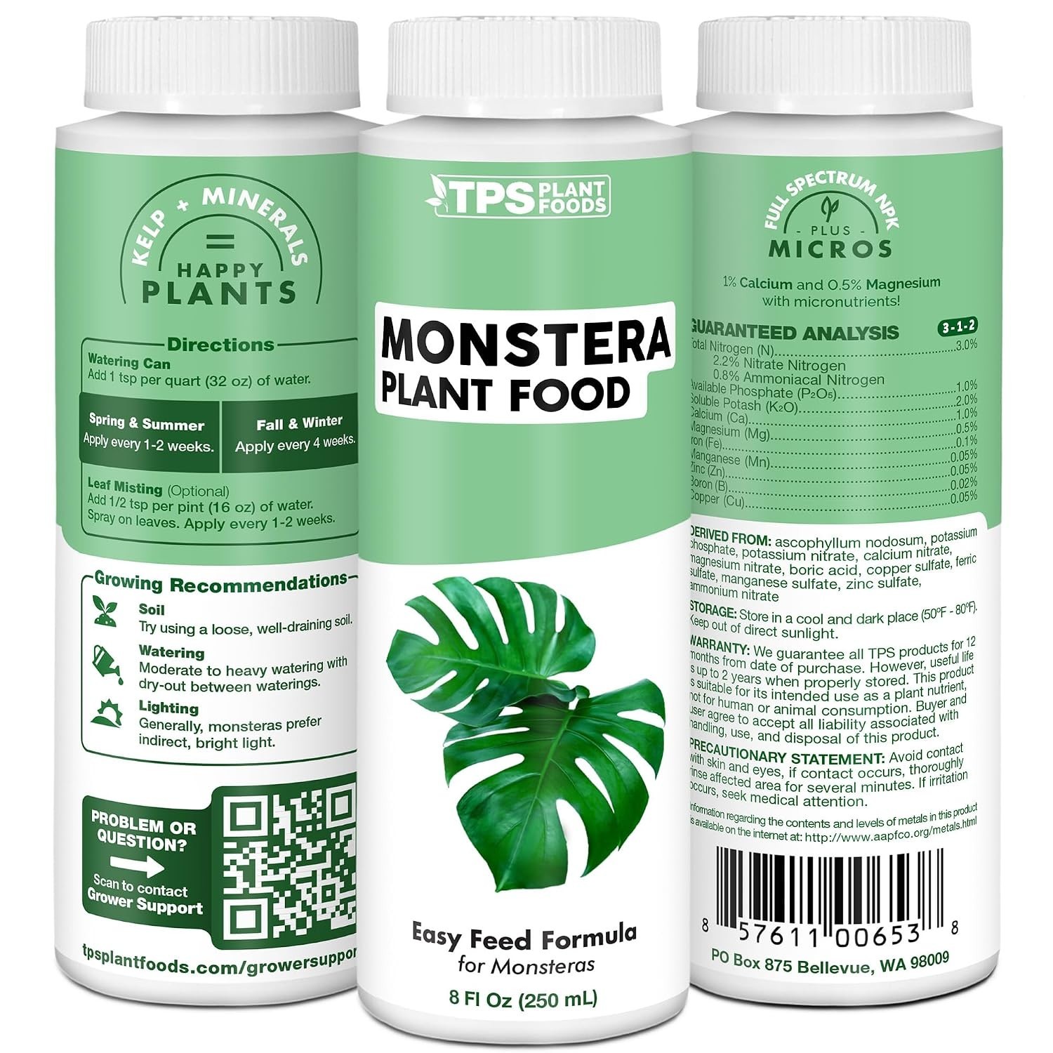 Liquid Plant Food for Monstera – 8 oz Fertilizer for Strong Roots and Leaves