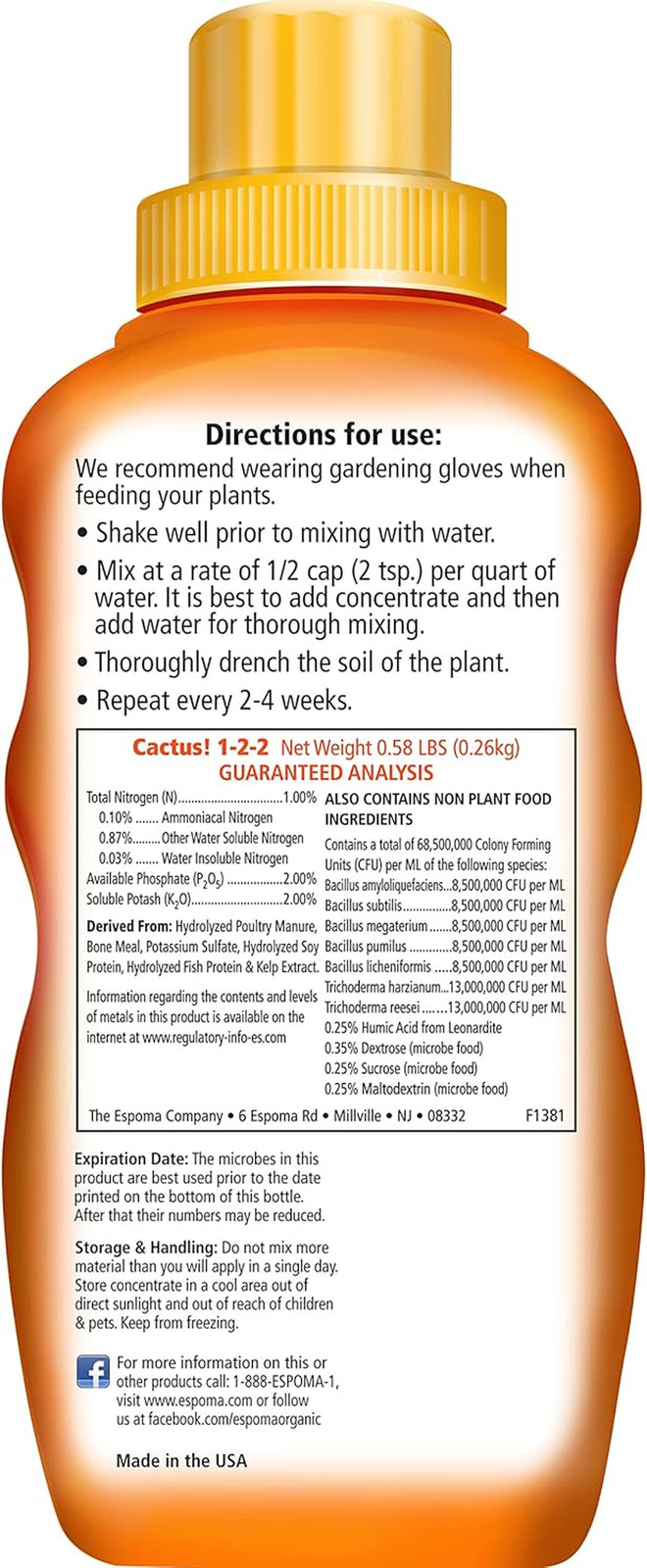 Organic Cactus! Plant Food, Natural & Organic Fertilizer for All Cactus, Succule
