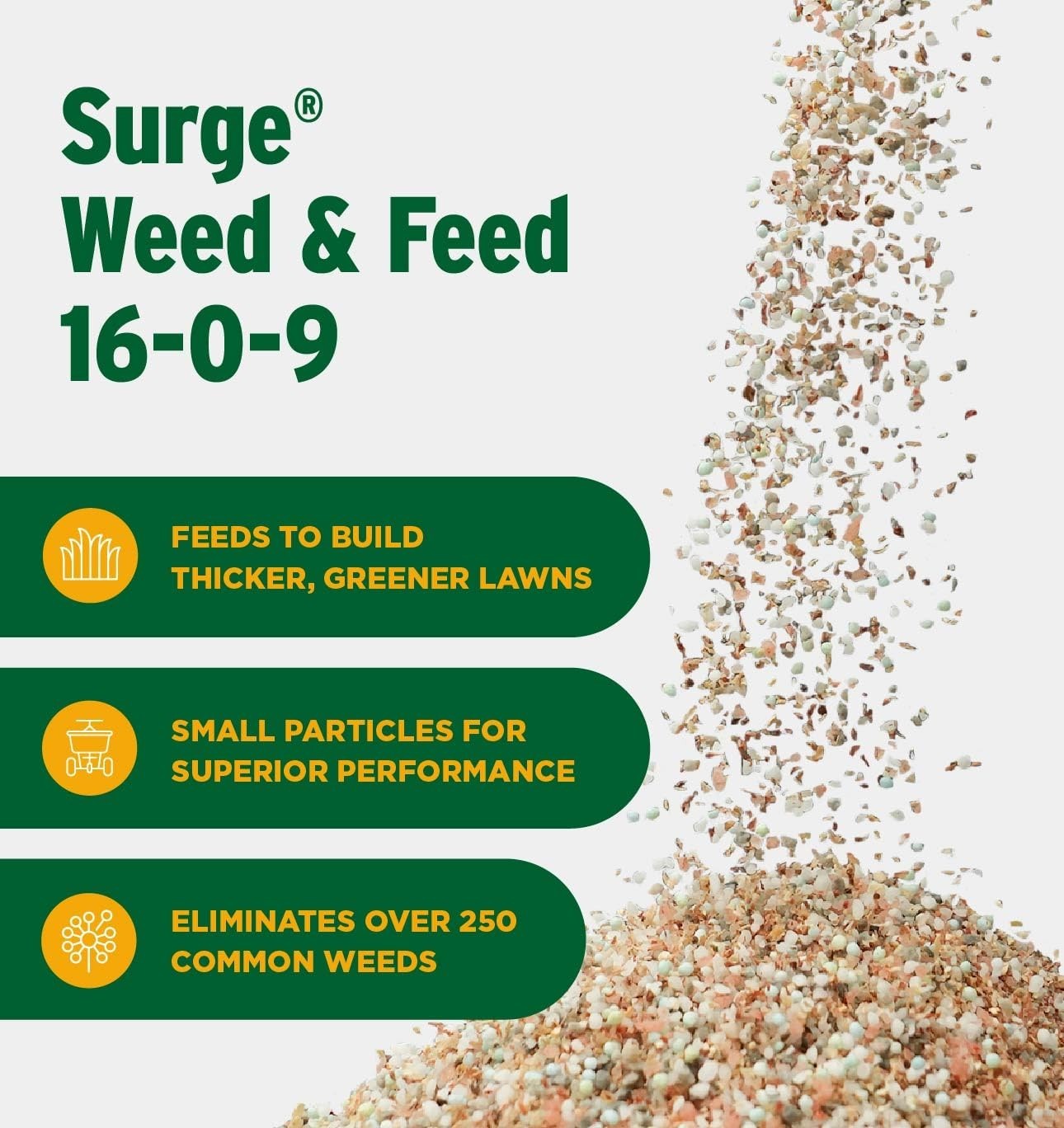 Surge Weed & Feed 40lb Granules 16k sq ft Control Fertilizer