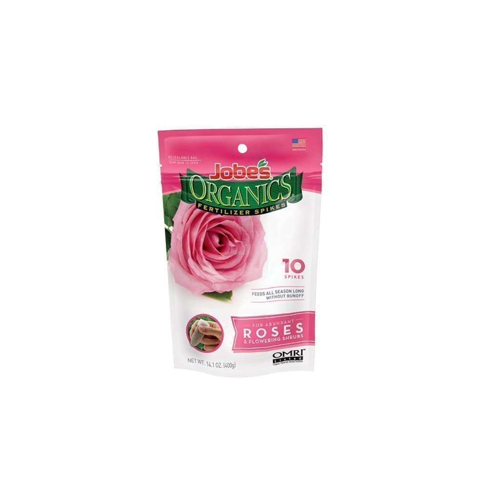 Jobes 04128 10 Pack Organics Rose Fertilizer Spikes