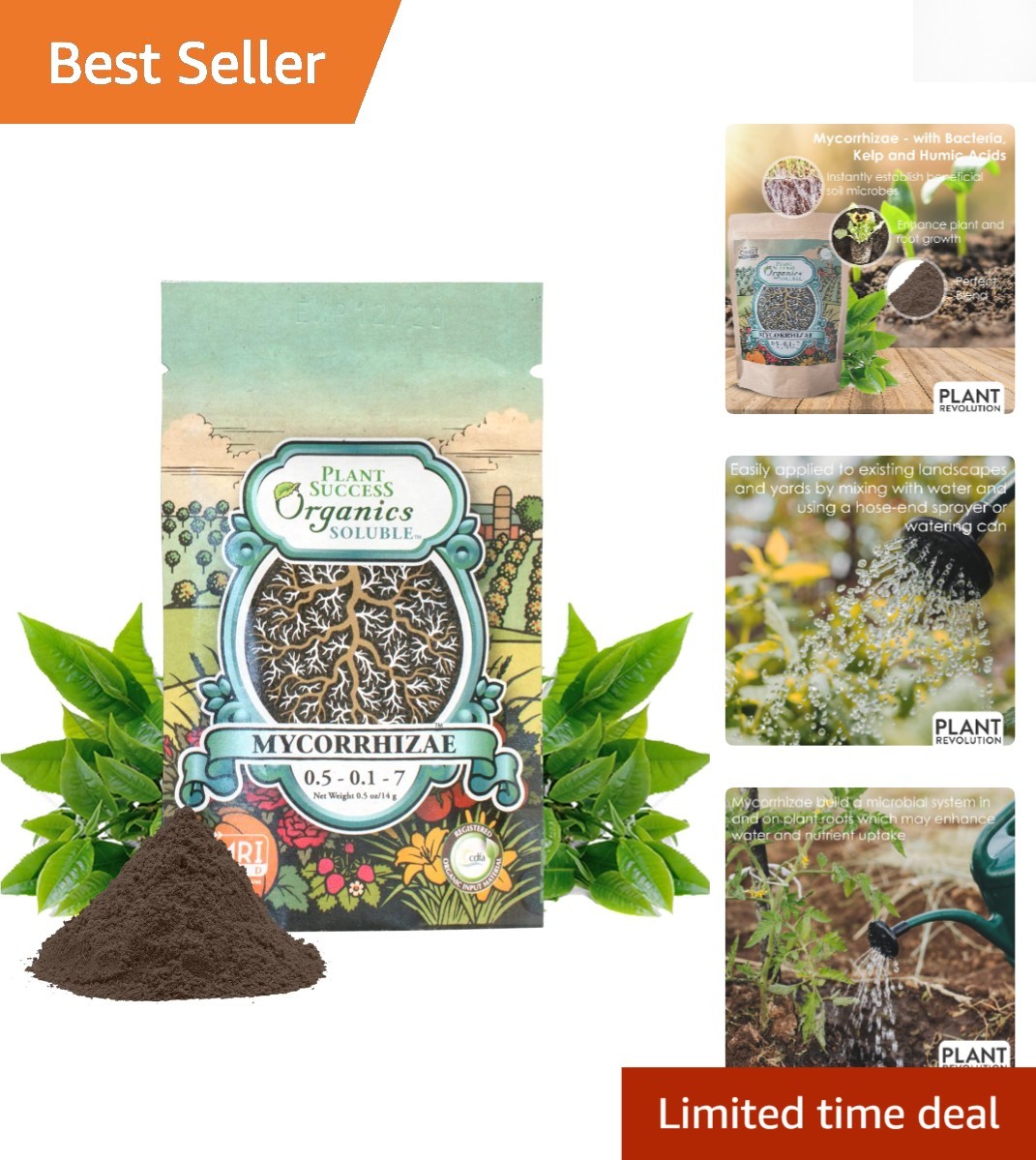 Organic Soluble Fertilizer with Mycorrhizae – 0.5 oz for Luxurious Plant Growth
