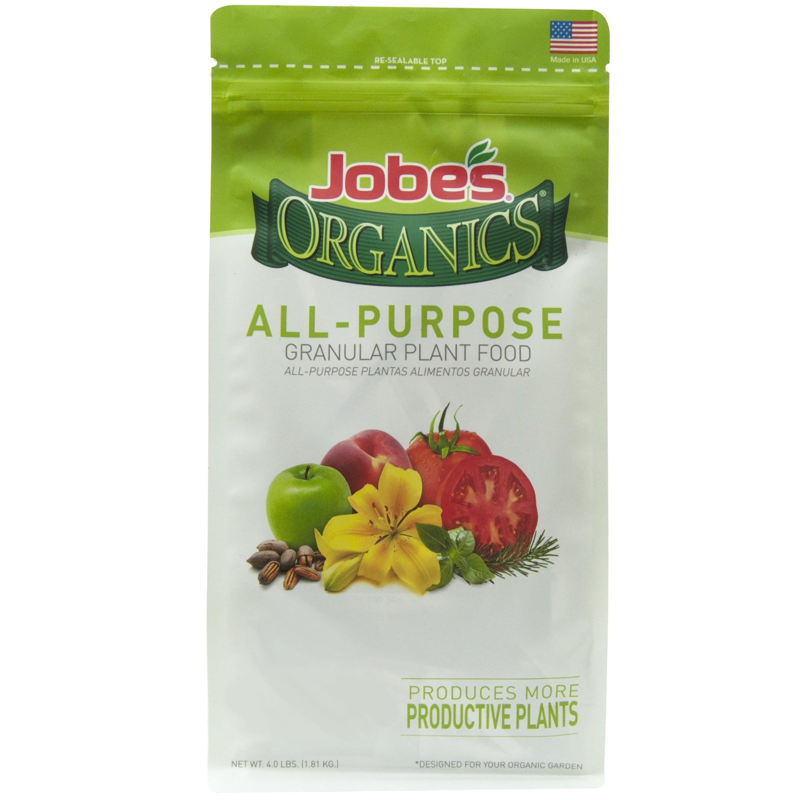 Jobe’s Organics Granular All Purpose Fertilizer, Easy Plant Care 4 lb, Brown