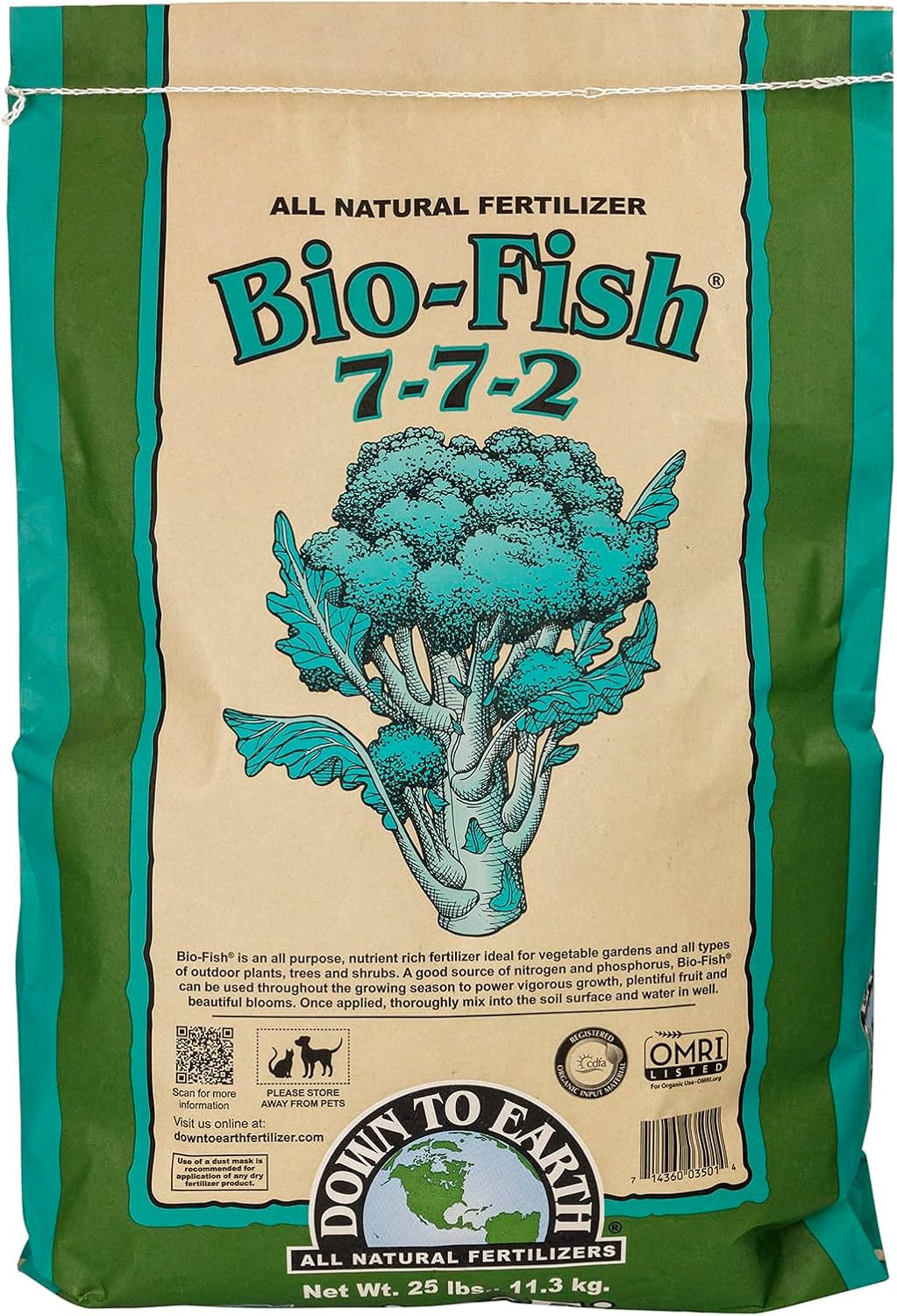 Down to Earth All Natural Fertilizers Organic Bio-Fish – Plant Food for Corn, Br