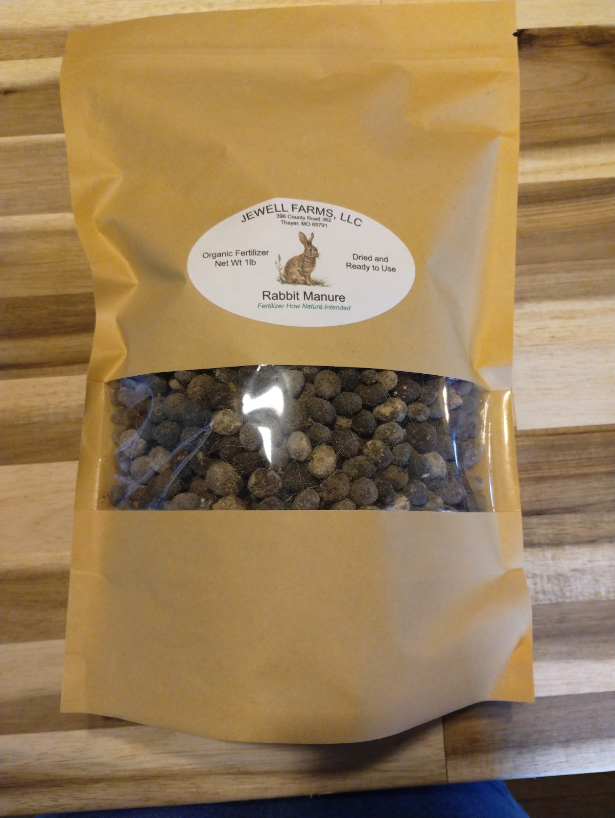 1lb bag of Rabbit Manure by Jewell Farms, LLC