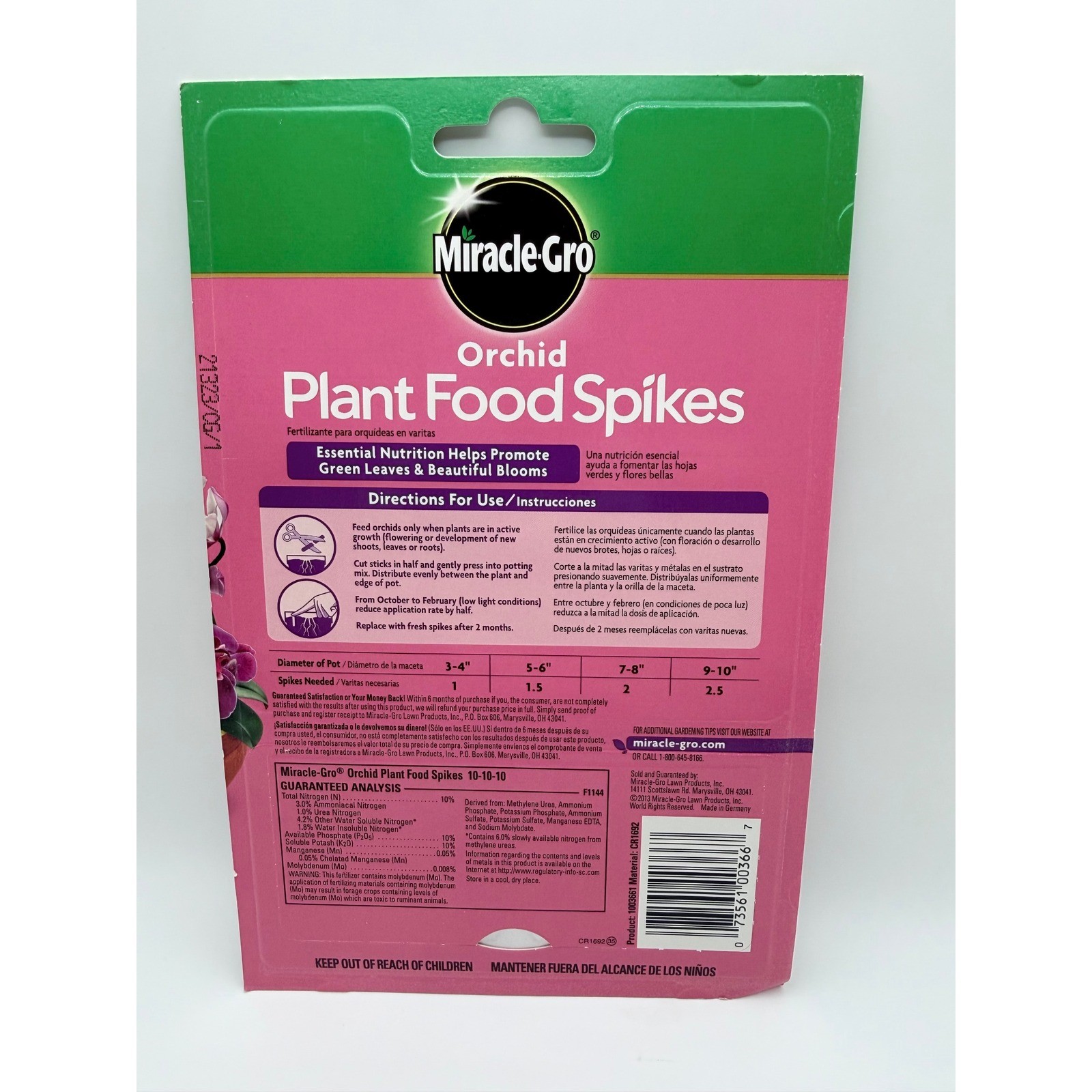 Miracle Gro Orchid Plant Food Spikes Essential Nutrition For Blooms