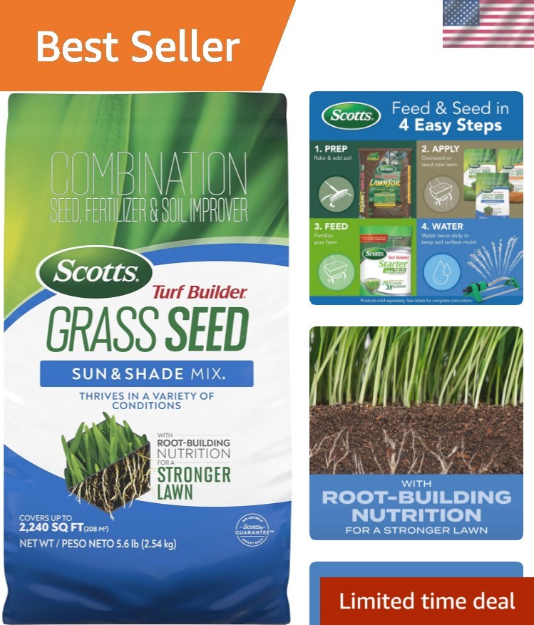 Turf Builder Grass Seed with Fertilizer – Ideal for Sun and Shade Areas