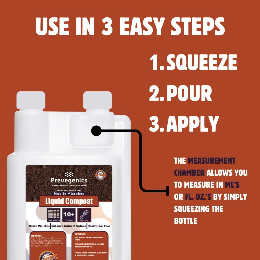 Liquid Compost | (32 fl. oz.) | Worm Tea with Trace Minerals, 32 oz.